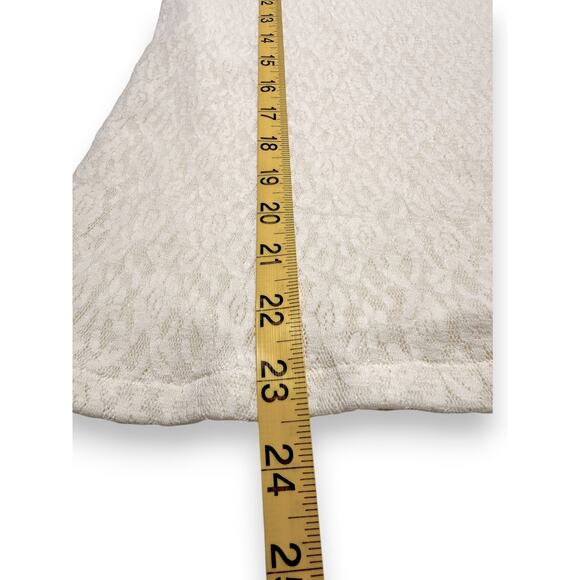 Vintage First Option Textured Double Line Cream Lace Long Sleeve Medium - Picture 6 of 12
